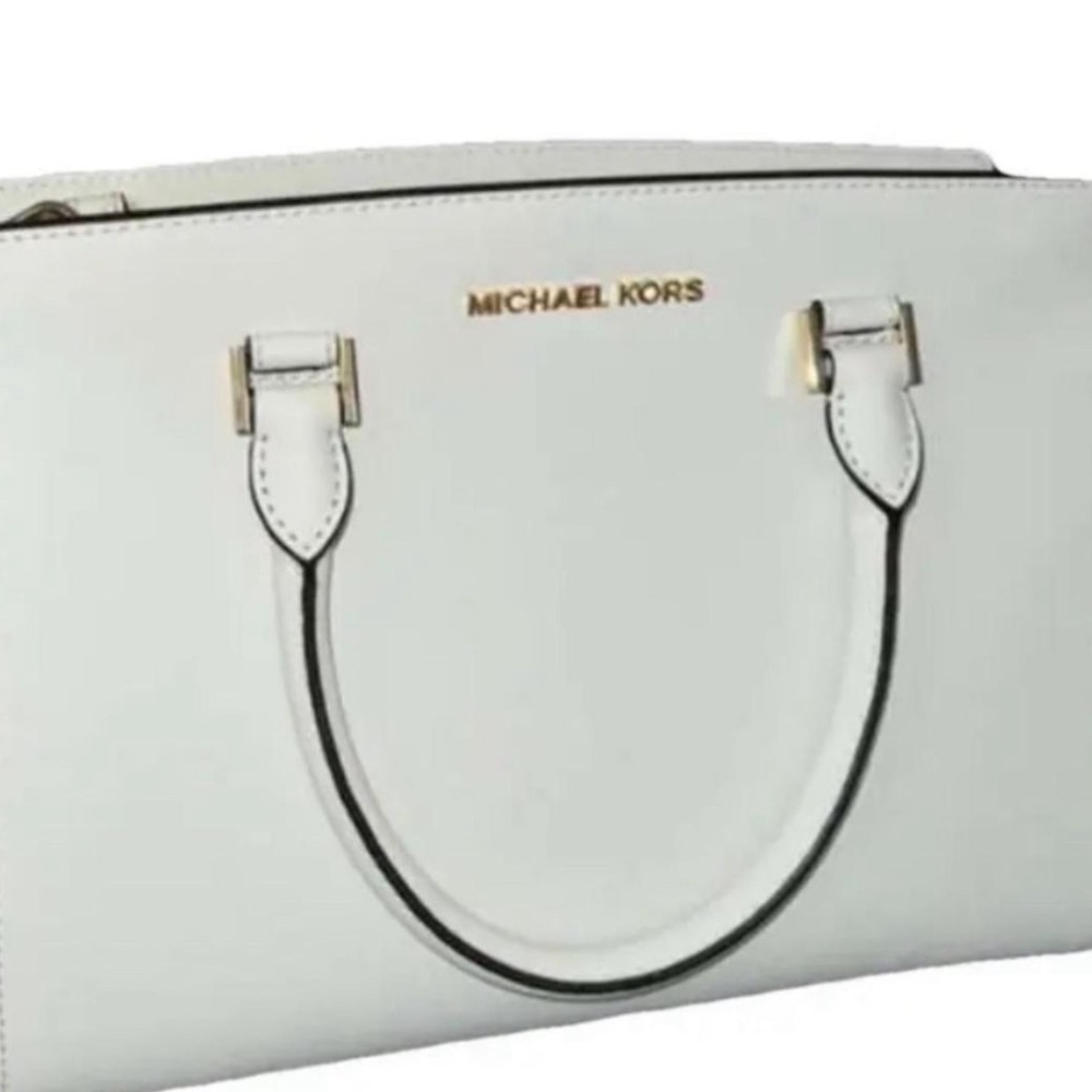 Michael Kors White Leather Purse with Shoulder Strap